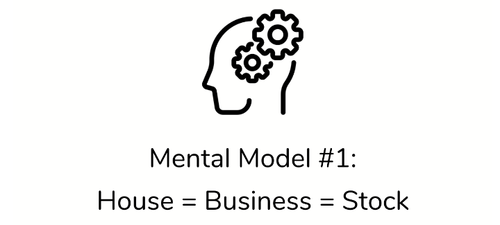 Illustration of a Human Mind for Mental Model of a House for Business in Terms of Stocks