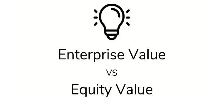Lightbulb image with title text that says Enterprise Value vs Equity Value