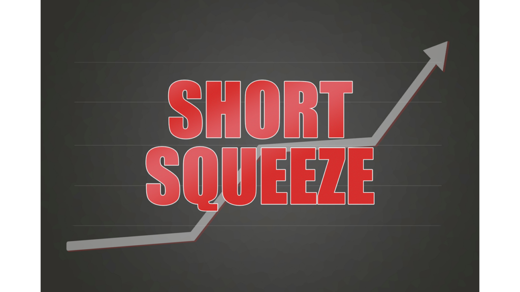 an image showing the words short squeeze and a price chart